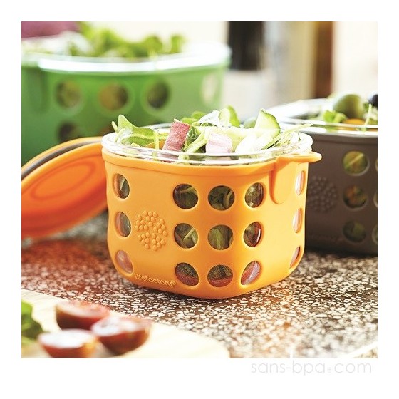 Boite repas verre gainé Médium - Mandarine