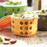 Boite repas verre gainé Médium - Mandarine