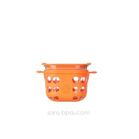 Boite repas verre gainé Médium - Mandarine