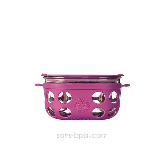 Boite repas verre gainé Médium - Cassis