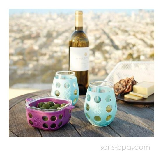 Lot 2 Verres gainés 325ml - Menthe