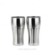  Lot 2 Verres inox SODA 375ml