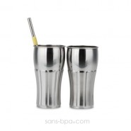  Lot 2 Verres inox SODA 375ml