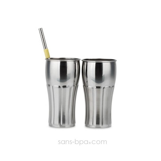  Lot 2 Verres inox SODA 375ml
