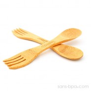 Couverts 2-en-1 bambou ARDOISE