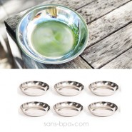 Lot 4 assiettes inox à bords Small - ONYX