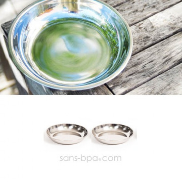 Assiette inox à bords MEDIUM