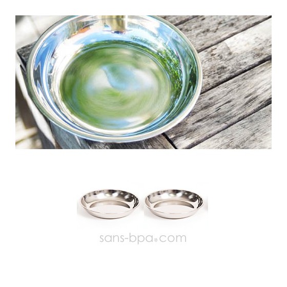 Assiette inox à bords MEDIUM