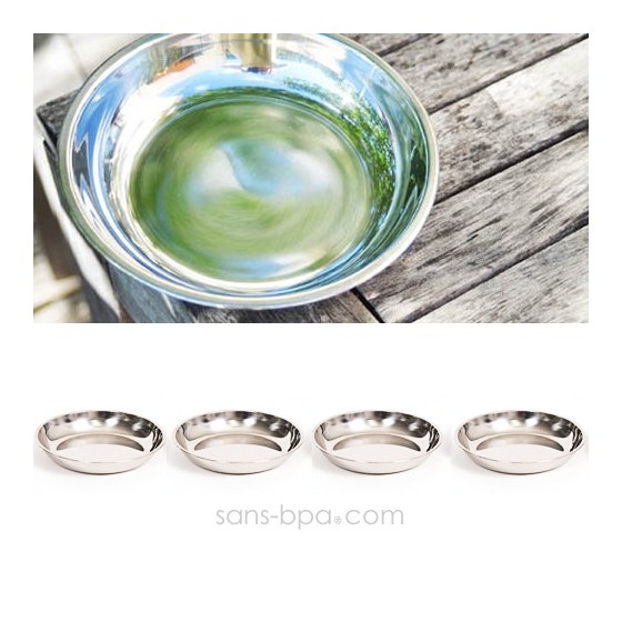 Lot 2 assiettes inox à bords Médium - ONYX