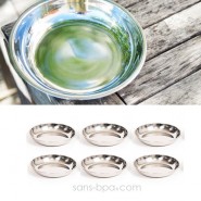 Lot 2 assiettes inox à bords Médium - ONYX