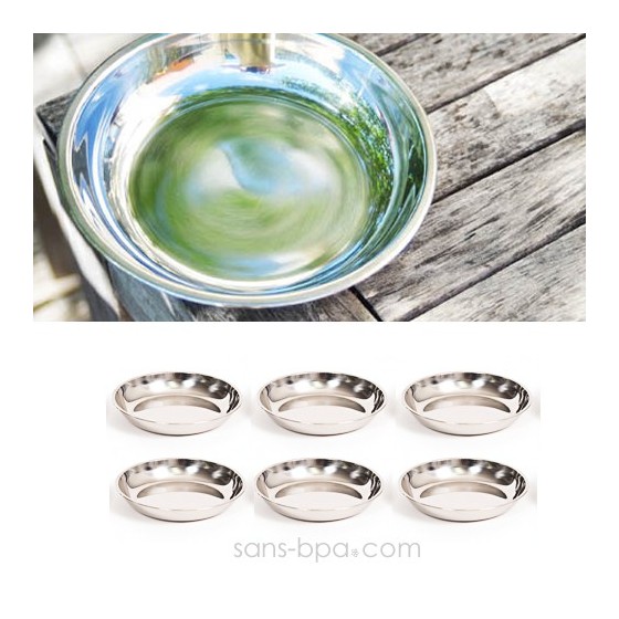 Lot 2 assiettes inox à bords Médium - ONYX