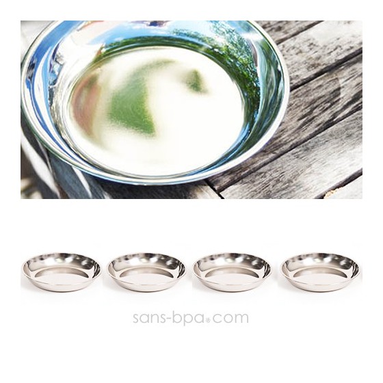 Lot 2 assiettes inox à bords Grand - ONYX