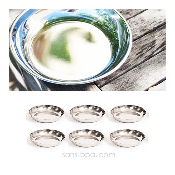 Lot 2 assiettes inox à bords Grand - ONYX