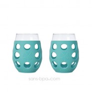 Lot 2 Verres gainés 325ml - Menthe