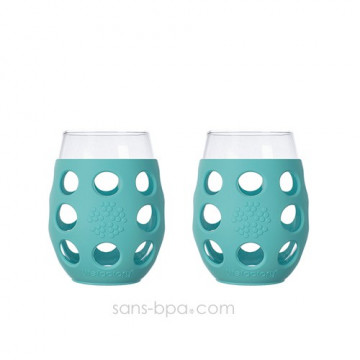 Lot 2 Verres gainés 325ml - Menthe