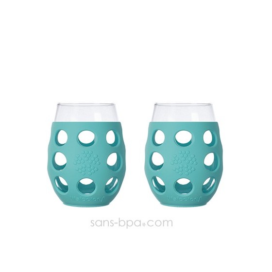 Lot 2 Verres gainés 325ml - Menthe