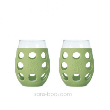 Lot 2 Verres gainés 325ml - Anis