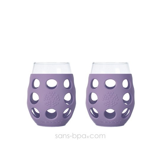 Lot 2 Verres gainés 325ml - Lila