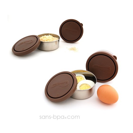 Lot 2 petites boites inox CHOCOLAT