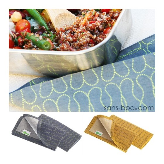 Lot 2 serviettes Set coton recyclé SAFRAN