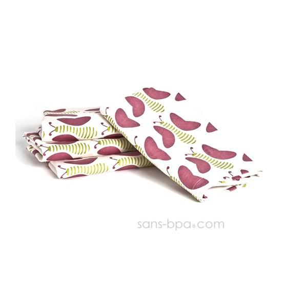 Lot 2 serviettes Set coton recyclé PAPILLONS