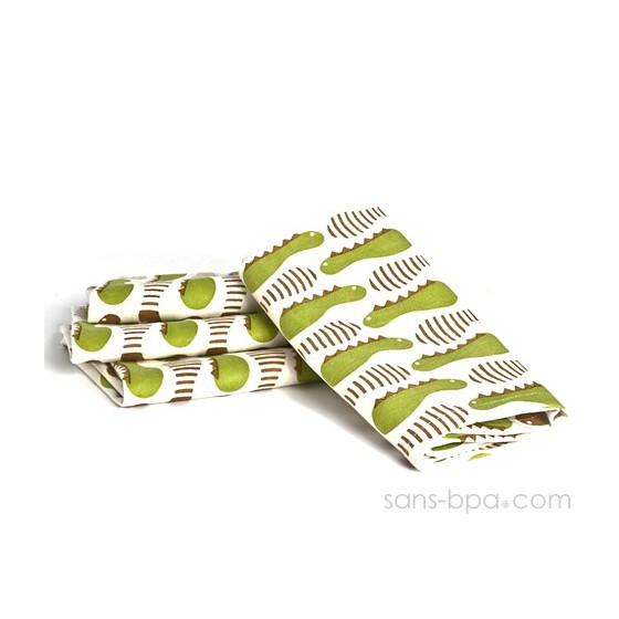 Lot 4 serviettes Set coton recyclé PAPILLONS