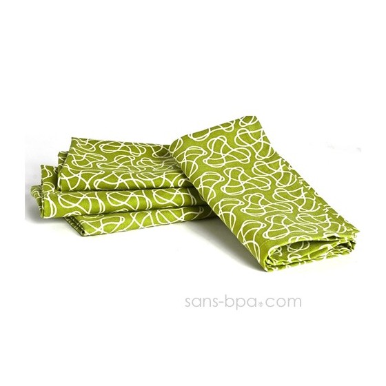 Lot 4 serviettes Set coton recyclé CHENILLES