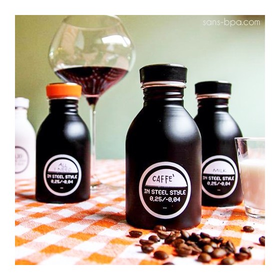 Gourde bidon verseur 250 ml -  Noir