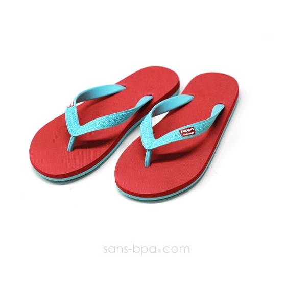 Tongs naturelles BURGUNDY-BLUE