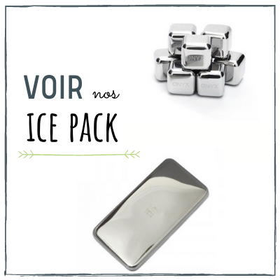 ice pack, pack réfrigérant, glaçons inox