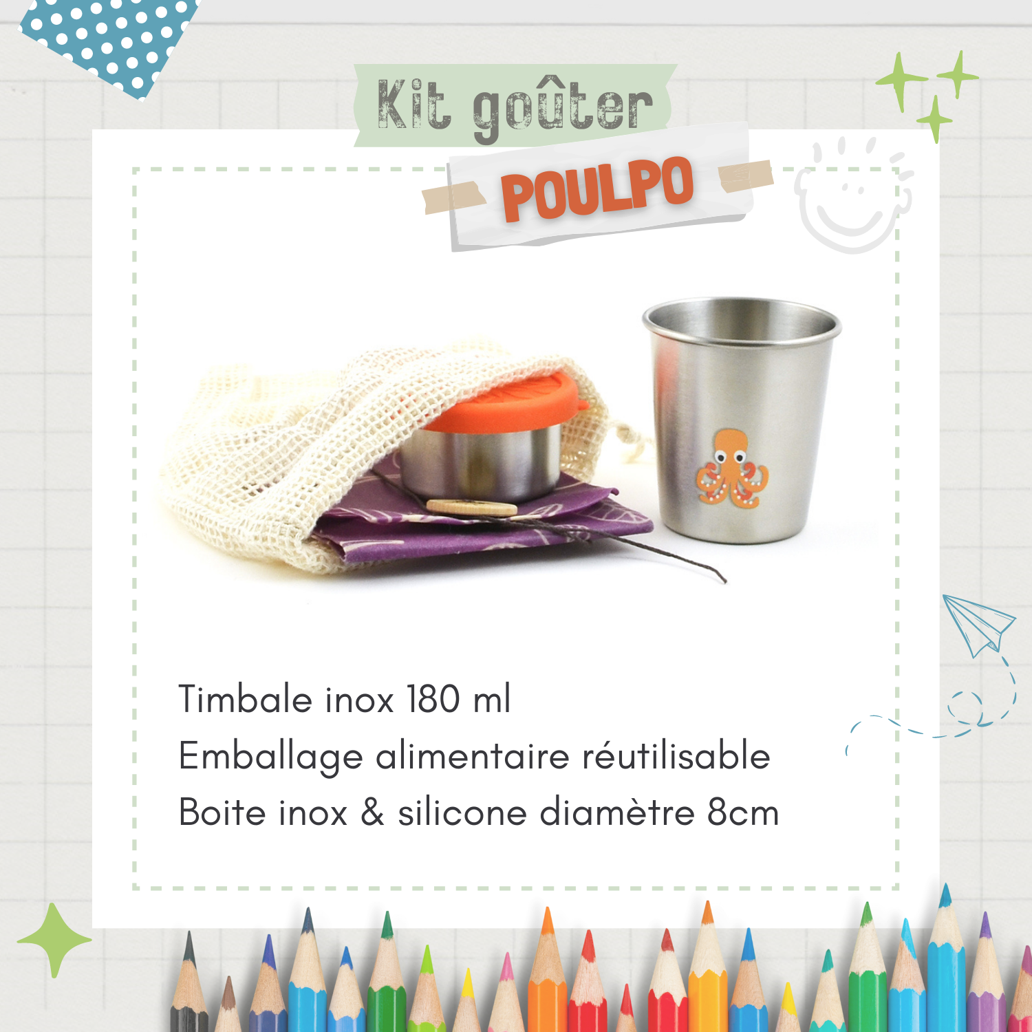 kit goûter zéro déchet timbale sans-bpa.com